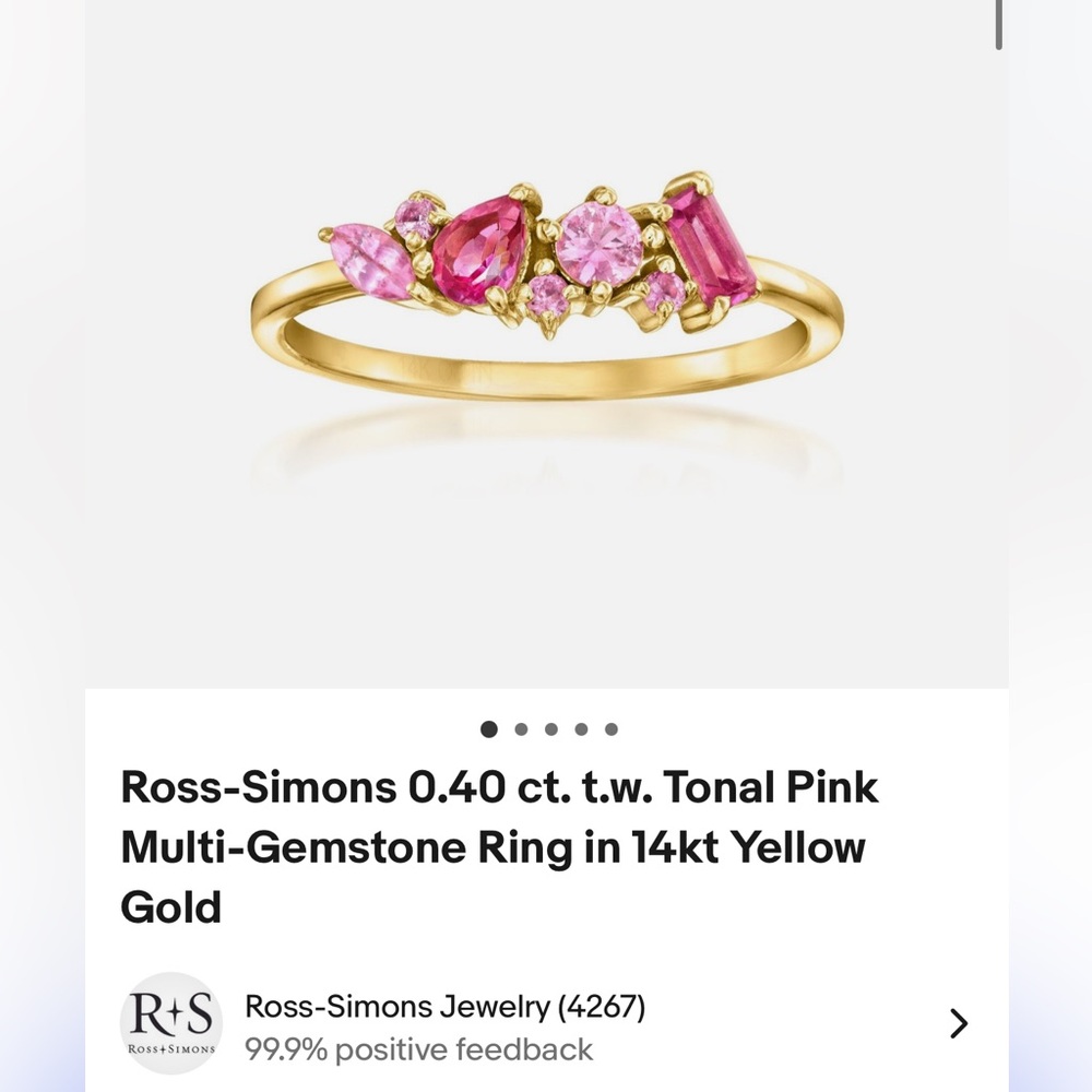 Ross-Simons Pink and Gold Ring